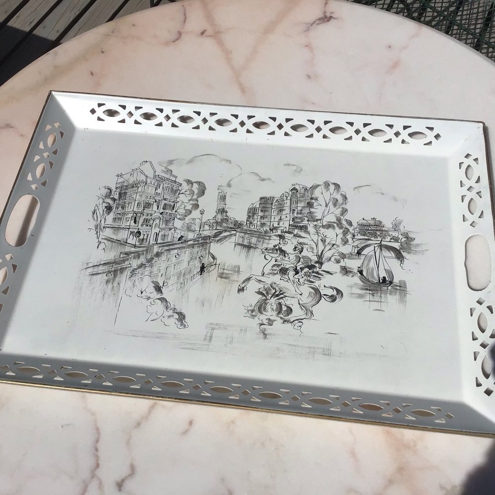 Nashco MCM Tole Metal Serving Tray